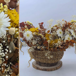Cesta de flores eternas.